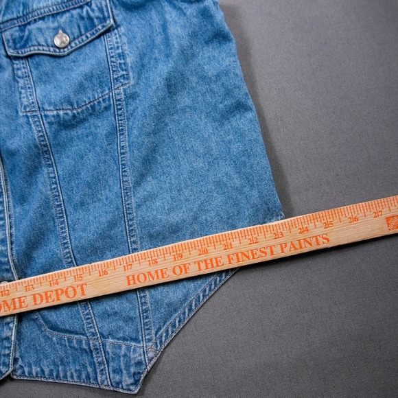 USA American Flag Embroidered Western Retro Biker Vest Women's XXL Pointed Hem - Picture 6 of 9